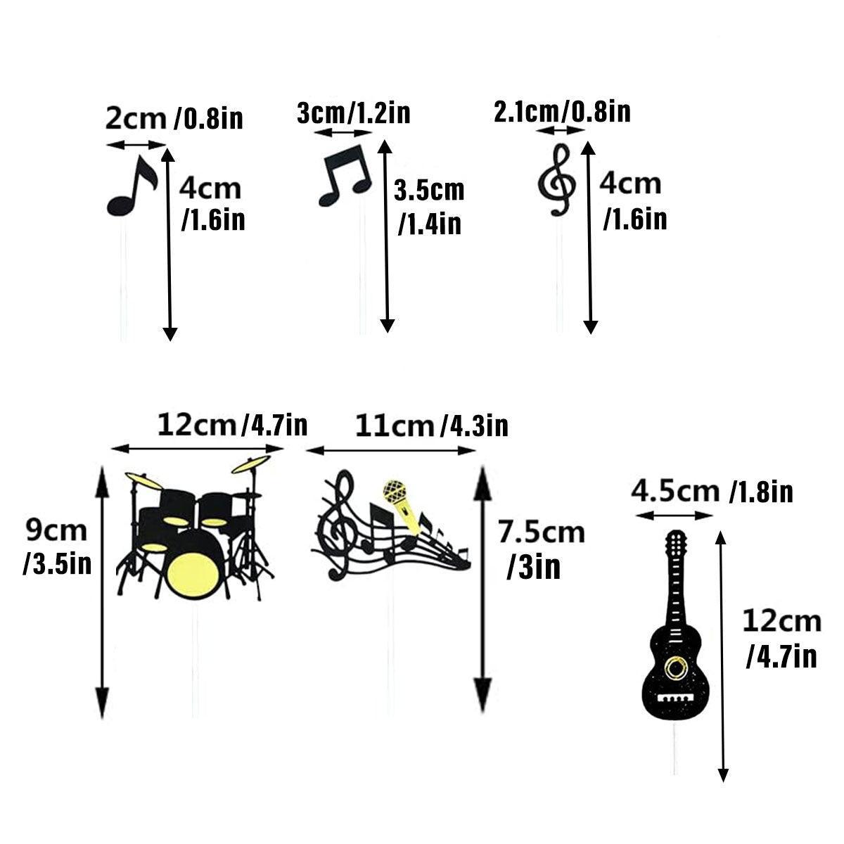 Music Notes Violin Cake Decoration Materials Birthday Cake Topper Inserts - 2 V528-CAKECANDLES-5BAGS-374461
