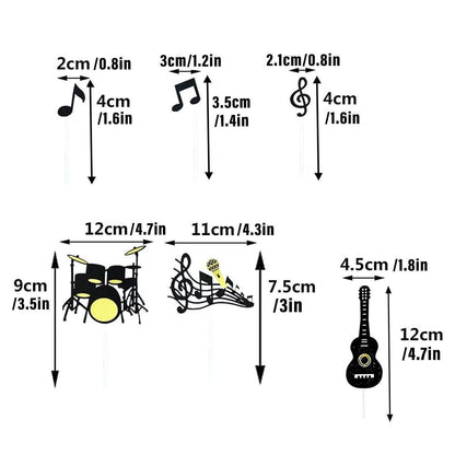 Music Notes Violin Cake Decoration Materials Birthday Cake Topper Inserts - 2 V528-CAKECANDLES-5BAGS-374461