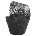 25pcs Laser Cut Cupcake Wrappers Wedding Party Baking Decorations in 8 Colours - Black V528-CAKECUP-BLACK-25PCS-41851