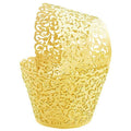 25pcs Laser Cut Cupcake Wrappers Wedding Party Baking Decorations in 8 Colours - Yellow V528-CAKECUP-GOLD-25PCS-74969