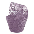 25pcs Laser Cut Cupcake Wrappers Wedding Party Baking Decorations in 8 Colours - Light Purple V528-CAKECUP-LIGHTPURPLE-25PCS-48117
