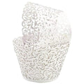 25pcs Laser Cut Cupcake Wrappers Wedding Party Baking Decorations in 8 Colours - White V528-CAKECUP-WHITE-25PCS-10461
