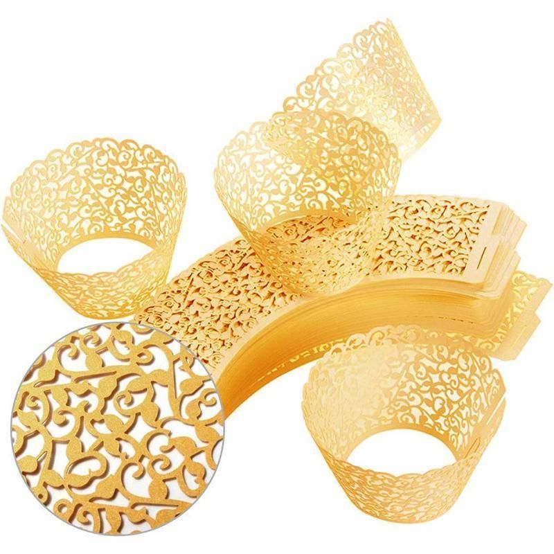 25pcs Laser Cut Cupcake Wrappers Wedding Party Baking Decorations in 8 Colours - White V528-CAKECUP-WHITE-25PCS-10461