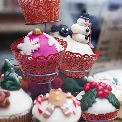 25pcs Laser Cut Cupcake Wrappers Wedding Party Baking Decorations in 8 Colours - White V528-CAKECUP-WHITE-25PCS-10461