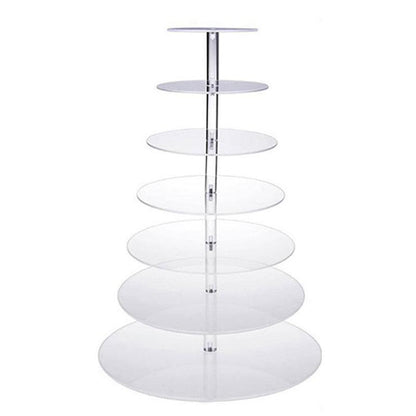 Acrylic Cupcake Tower 3 4 5 6 7 Tier Clear Cake Stand for Wedding Party - 5 Tiers V528-CAKESTAND-5TIER-330438