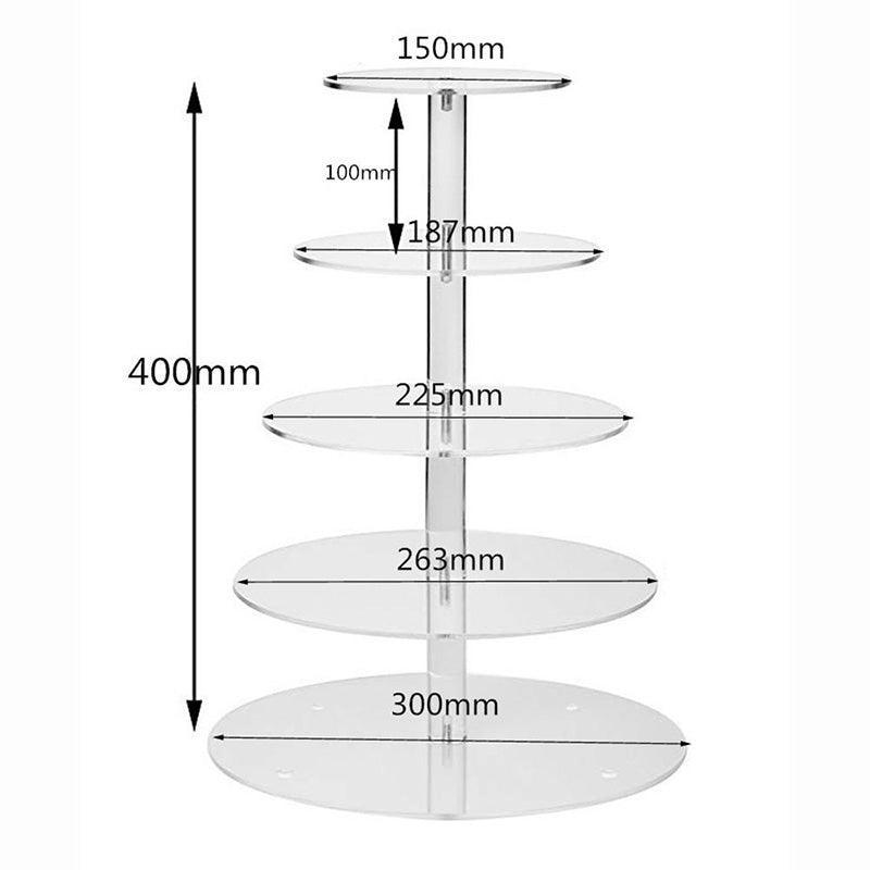 Acrylic Cupcake Tower 3 4 5 6 7 Tier Clear Cake Stand for Wedding Party - 5 Tiers V528-CAKESTAND-5TIER-330438