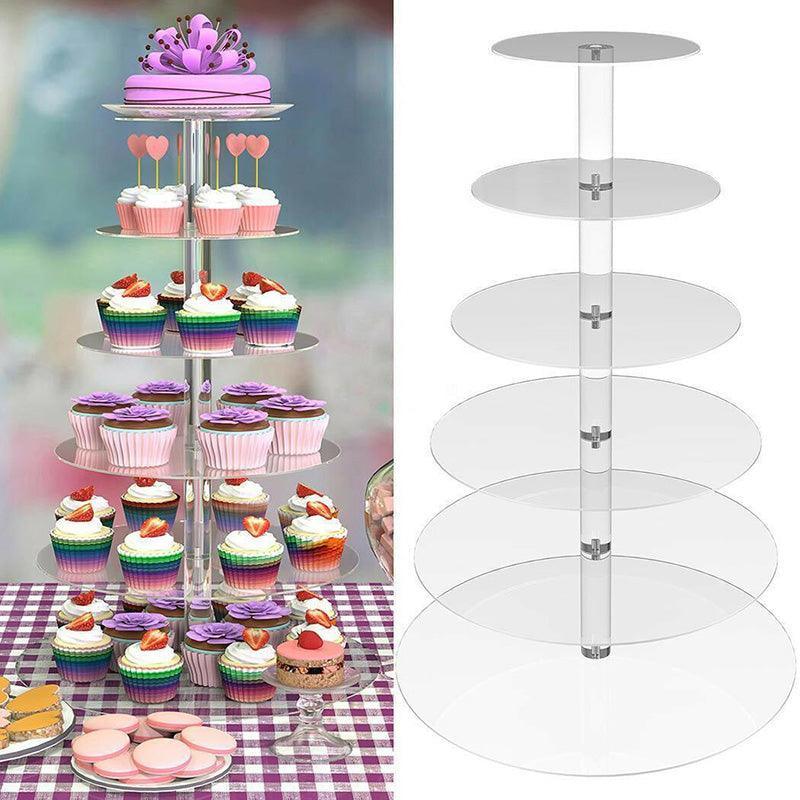 Acrylic Cupcake Tower 3 4 5 6 7 Tier Clear Cake Stand for Wedding Party - 5 Tiers V528-CAKESTAND-5TIER-330438
