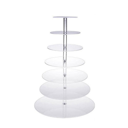 Acrylic Cupcake Tower 3 4 5 6 7 Tier Clear Cake Stand for Wedding Party - 6 Tiers V528-CAKESTAND-6TIER-971293