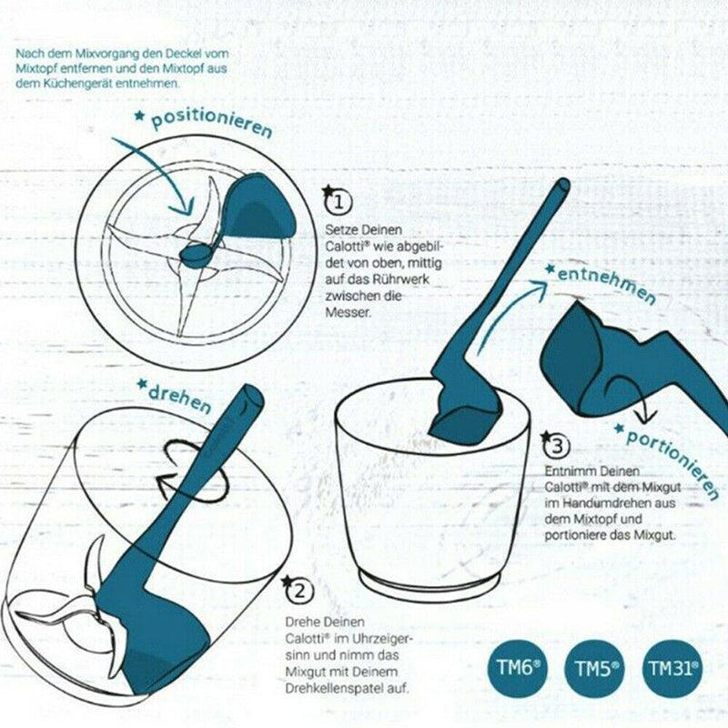 Rotary Scraper Spatula Tool Compatible with Thermomix TM6 TM5 TM31 Mixing Bowl V528-CALOTTI-BLUE-64642