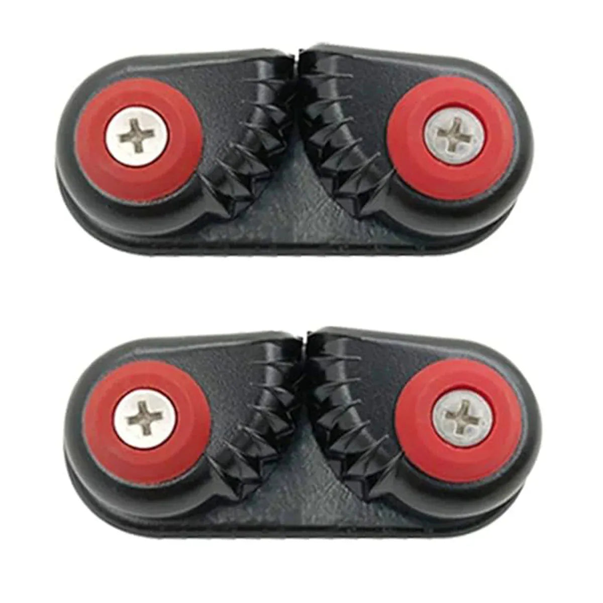 Rope Clamp Set 2PCS Aluminum Alloy Black Clip Plate Sailboat Kayak Canoe Outdoor V528-CAM-CLEATS-2PC-744757