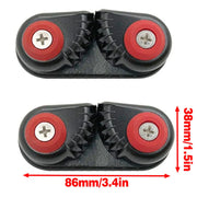 Rope Clamp Set 2PCS Aluminum Alloy Black Clip Plate Sailboat Kayak Canoe Outdoor V528-CAM-CLEATS-2PC-744757
