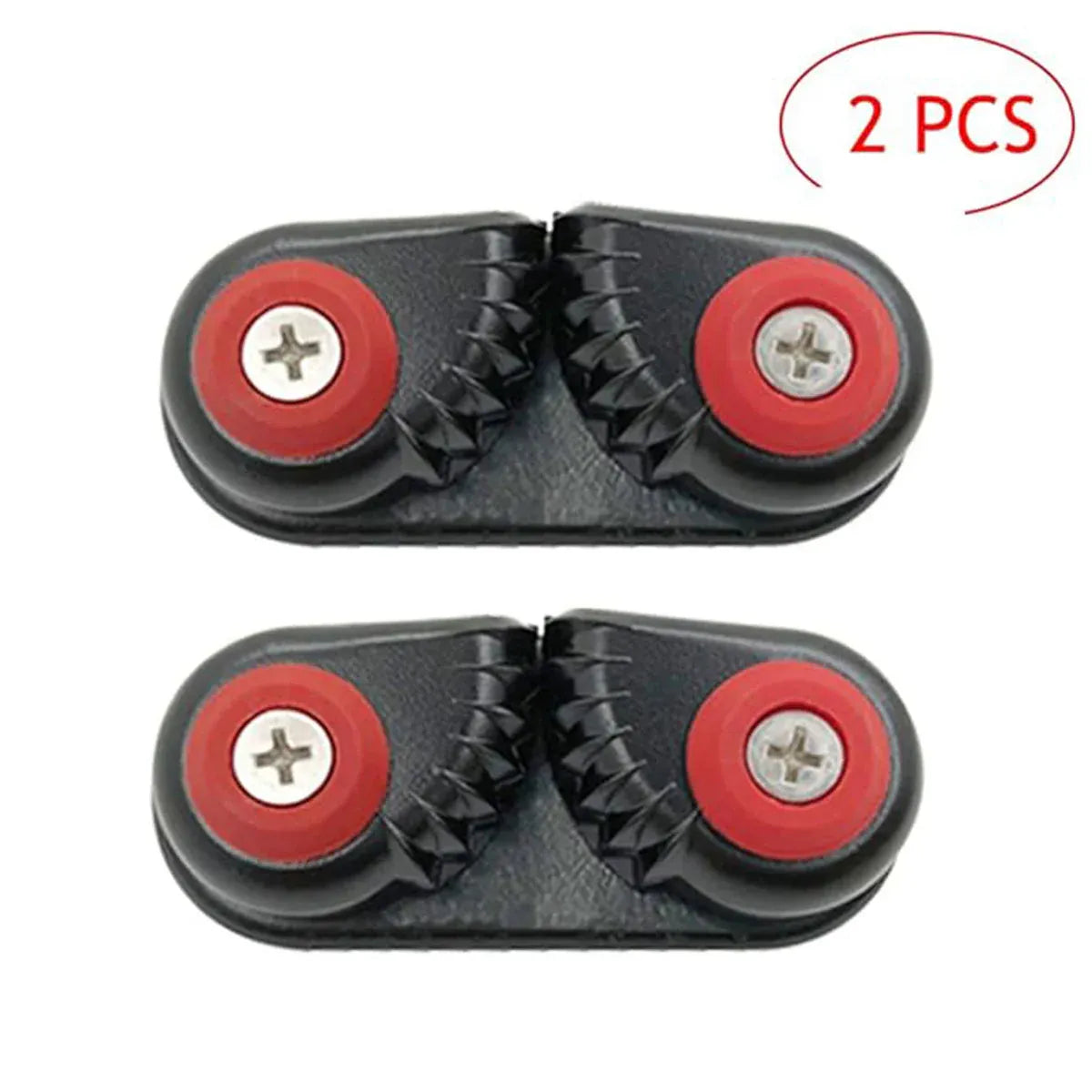 Rope Clamp Set 2PCS Aluminum Alloy Black Clip Plate Sailboat Kayak Canoe Outdoor V528-CAM-CLEATS-2PC-744757