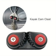Rope Clamp Set 2PCS Aluminum Alloy Black Clip Plate Sailboat Kayak Canoe Outdoor V528-CAM-CLEATS-2PC-744757
