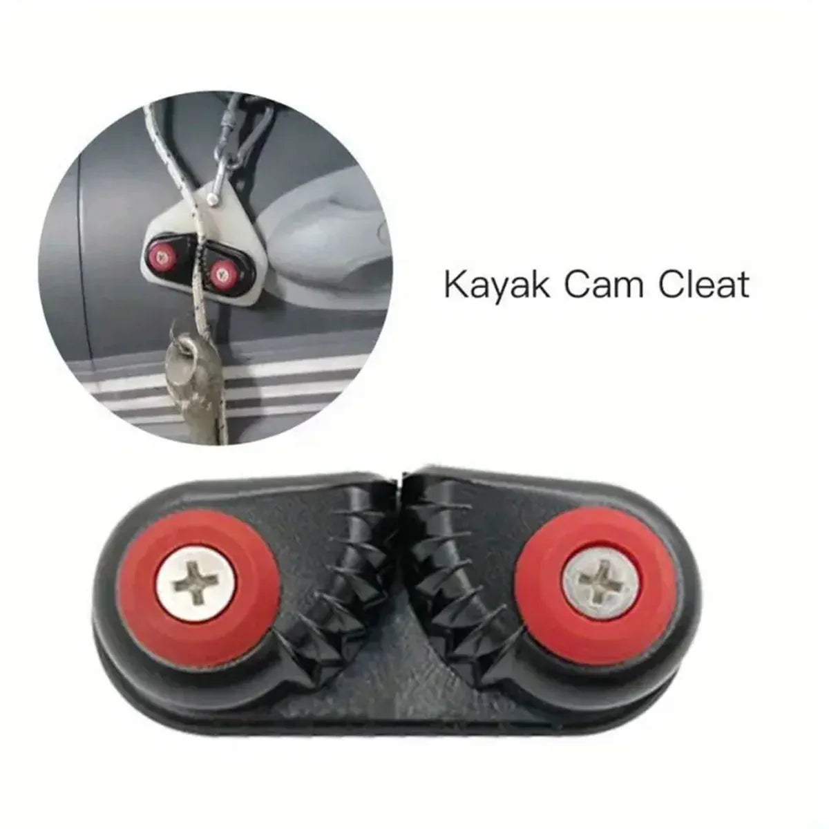 Rope Clamp Set 2PCS Aluminum Alloy Black Clip Plate Sailboat Kayak Canoe Outdoor V528-CAM-CLEATS-2PC-744757