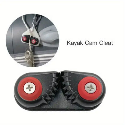 Rope Clamp Set 2PCS Aluminum Alloy Black Clip Plate Sailboat Kayak Canoe Outdoor V528-CAM-CLEATS-2PC-744757