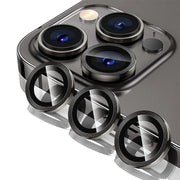 For iPhone 14/14 Plus Metal Camera Lens Glass Screen Protector - Black V528-CAM14-PLUS-BLACK-747280
