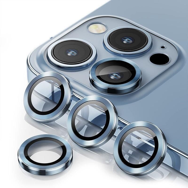 For iPhone 14/14 Plus Metal Camera Lens Glass Screen Protector - Black V528-CAM14-PLUS-BLACK-747280