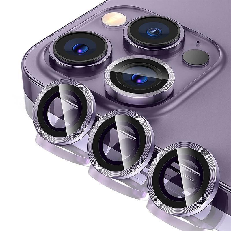 For iPhone 14/14 Plus Metal Camera Lens Glass Screen Protector - Purple V528-CAM14-PLUS-DARKPURPLE-972017