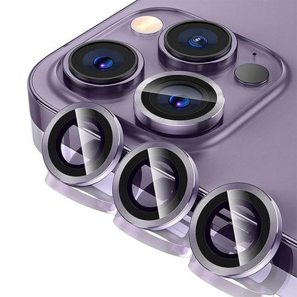 For iPhone 14/14 Plus Metal Camera Lens Glass Screen Protector - Purple V528-CAM14-PLUS-DARKPURPLE-972017