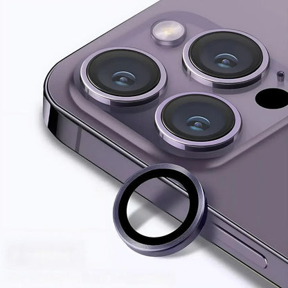 For iPhone 14/14 Plus Metal Camera Lens Glass Screen Protector - Purple V528-CAM14-PLUS-DARKPURPLE-972017