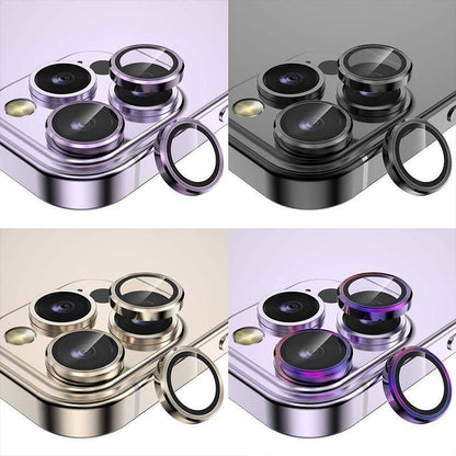 For iPhone 14/14 Plus Metal Camera Lens Glass Screen Protector - Gold V528-CAM14-PLUS-GOLD-535670