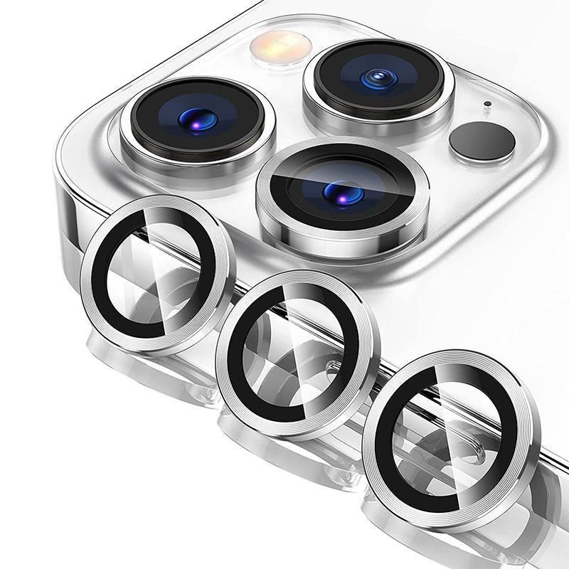 For iPhone 14/14 Plus Metal Camera Lens Glass Screen Protector - Silver V528-CAM14-PLUS-SILVER-222044