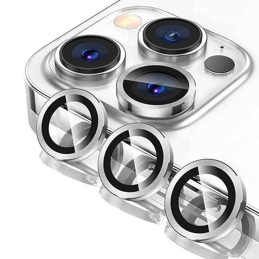 For iPhone 14/14 Plus Metal Camera Lens Glass Screen Protector - Silver V528-CAM14-PLUS-SILVER-222044