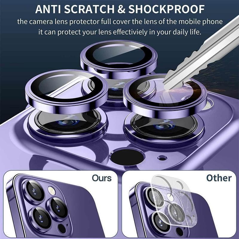 For iPhone 14/14 Plus Metal Camera Lens Glass Screen Protector - Silver V528-CAM14-PLUS-SILVER-222044