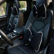 Black Bowknot Neck Pillow Plush Bow Tie Soft Plush Car Headrest Waist Support - Headrest V528-CAMELLIA-HEADREST-943564