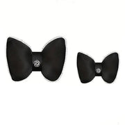 Black Bowknot Neck Pillow Plush Bow Tie Soft Plush Car Headrest Waist Support - Waist V528-CAMELLIA-WAIST-SUPPORT-377108