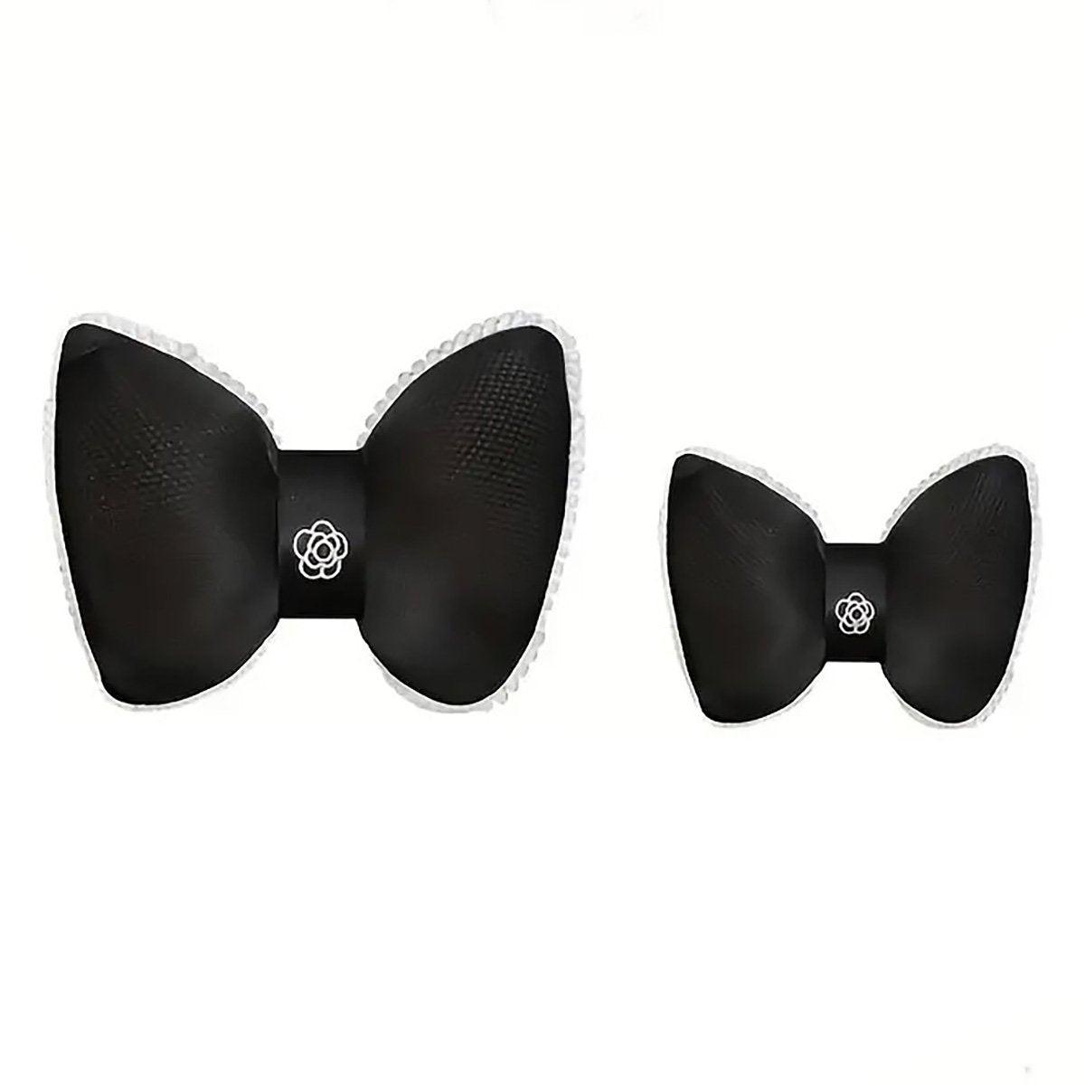 Black Bowknot Neck Pillow Plush Bow Tie Soft Plush Car Headrest Waist Support - Waist V528-CAMELLIA-WAIST-SUPPORT-377108