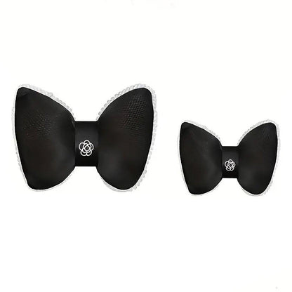 Black Bowknot Neck Pillow Plush Bow Tie Soft Plush Car Headrest Waist Support - Waist V528-CAMELLIA-WAIST-SUPPORT-377108