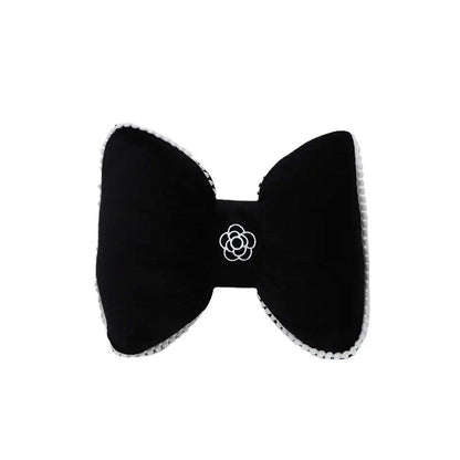Black Bowknot Neck Pillow Plush Bow Tie Soft Plush Car Headrest Waist Support - Waist V528-CAMELLIA-WAIST-SUPPORT-377108