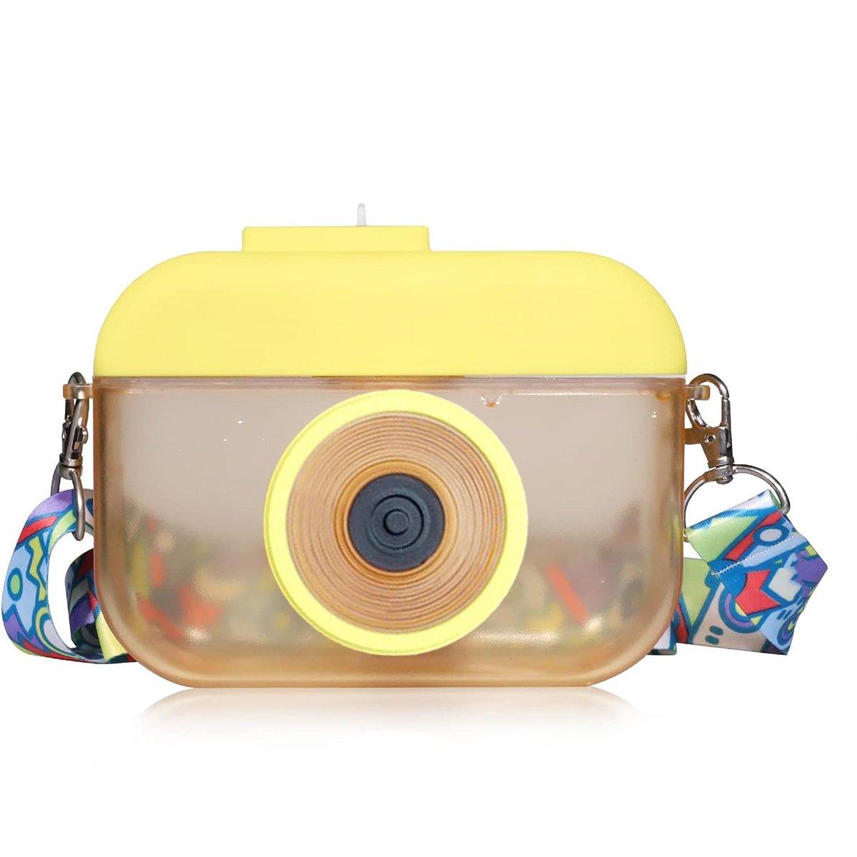 Plastic Camera Straw Mug Backpack Leak Proof Outdoor Travel Mug Hiking Camping V528-CAMERA-CUP-YELLOW-838517