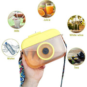 Plastic Camera Straw Mug Backpack Leak Proof Outdoor Travel Mug Hiking Camping V528-CAMERA-CUP-YELLOW-838517