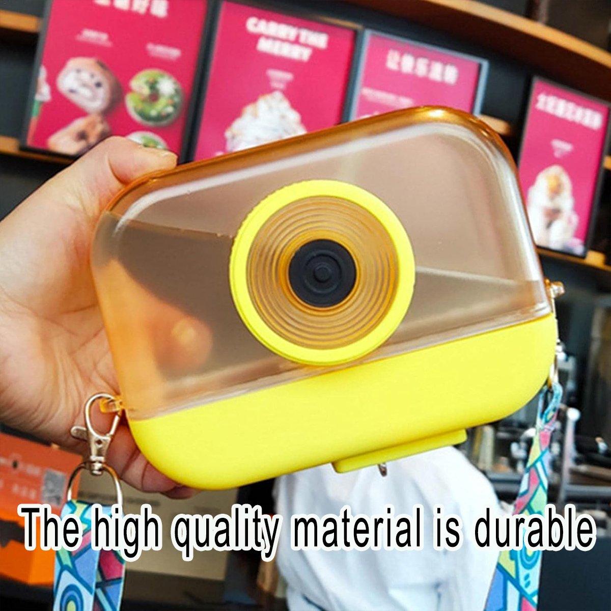 Plastic Camera Straw Mug Backpack Leak Proof Outdoor Travel Mug Hiking Camping V528-CAMERA-CUP-YELLOW-838517