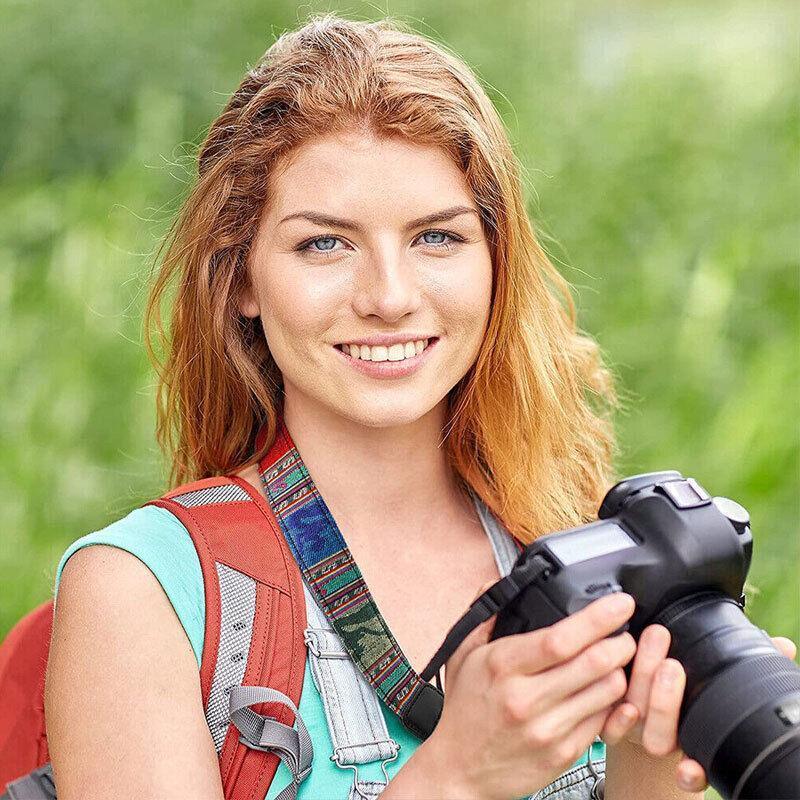 Camera Strap Compatible With Sony Nikon Olympus Dslr Canon Vintage Shoulder Neck - Blue V528-CAMERASTRAP-208-864734