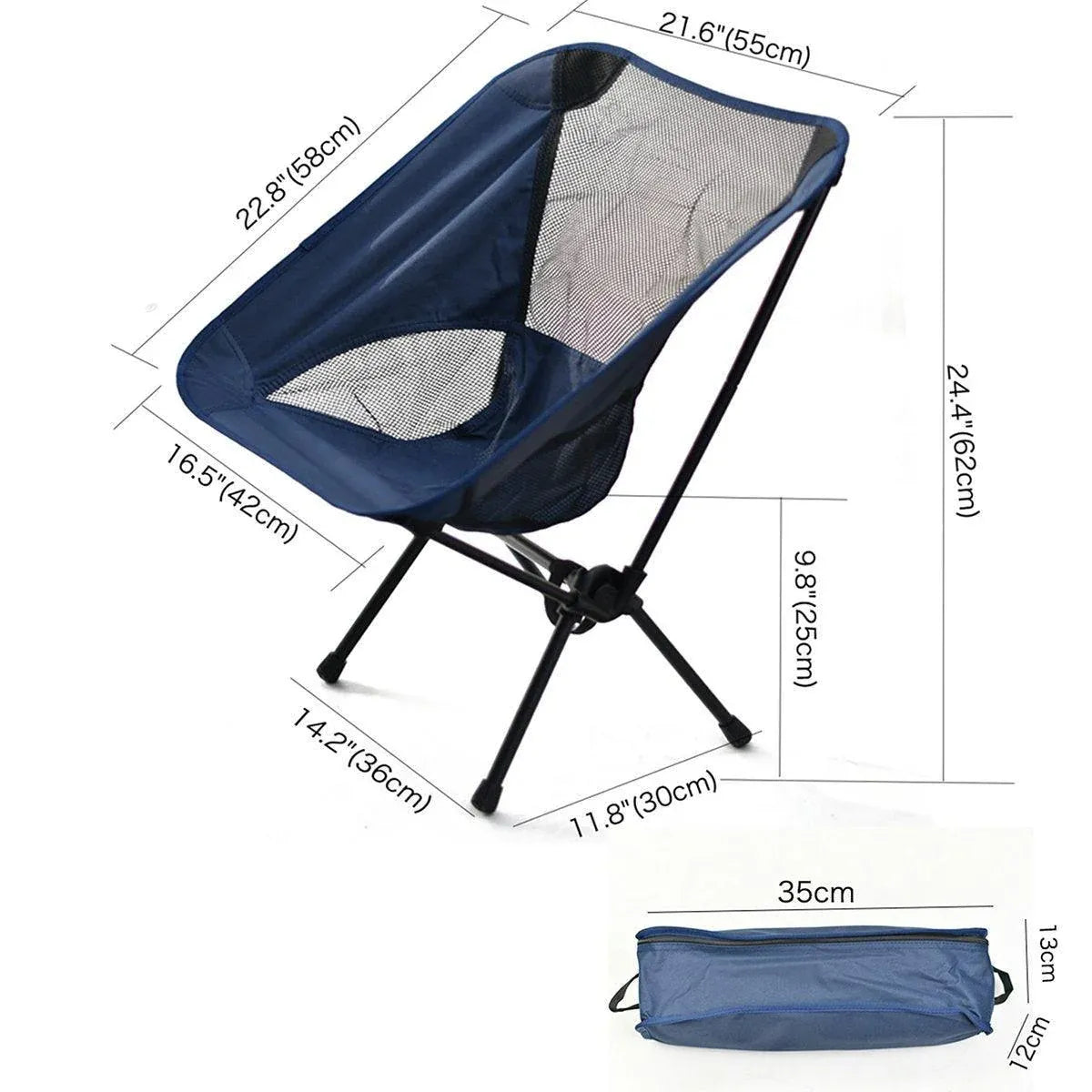Outdoor Portable Lightweight Folding Camping Chair High Back Fishing Chair - Black V528-CAMPING-CHAIR-BLACK-367228