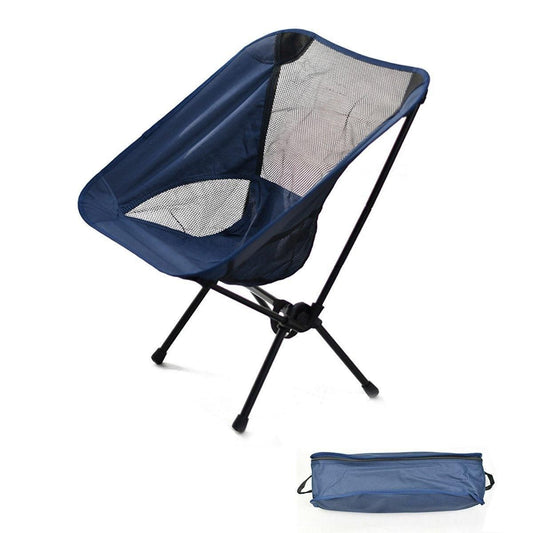 Outdoor Portable Lightweight Folding Camping Chair High Back Fishing Chair - Dark Blue V528-CAMPING-CHAIR-DARK-BLUE-180863