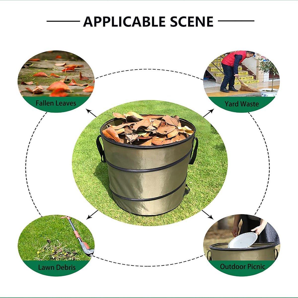 Folding Garden Leaf Bin Portable Outdoor Storage Bucket Camping Trash Can V528-CAMPING-TRASH-CAN-S-821547
