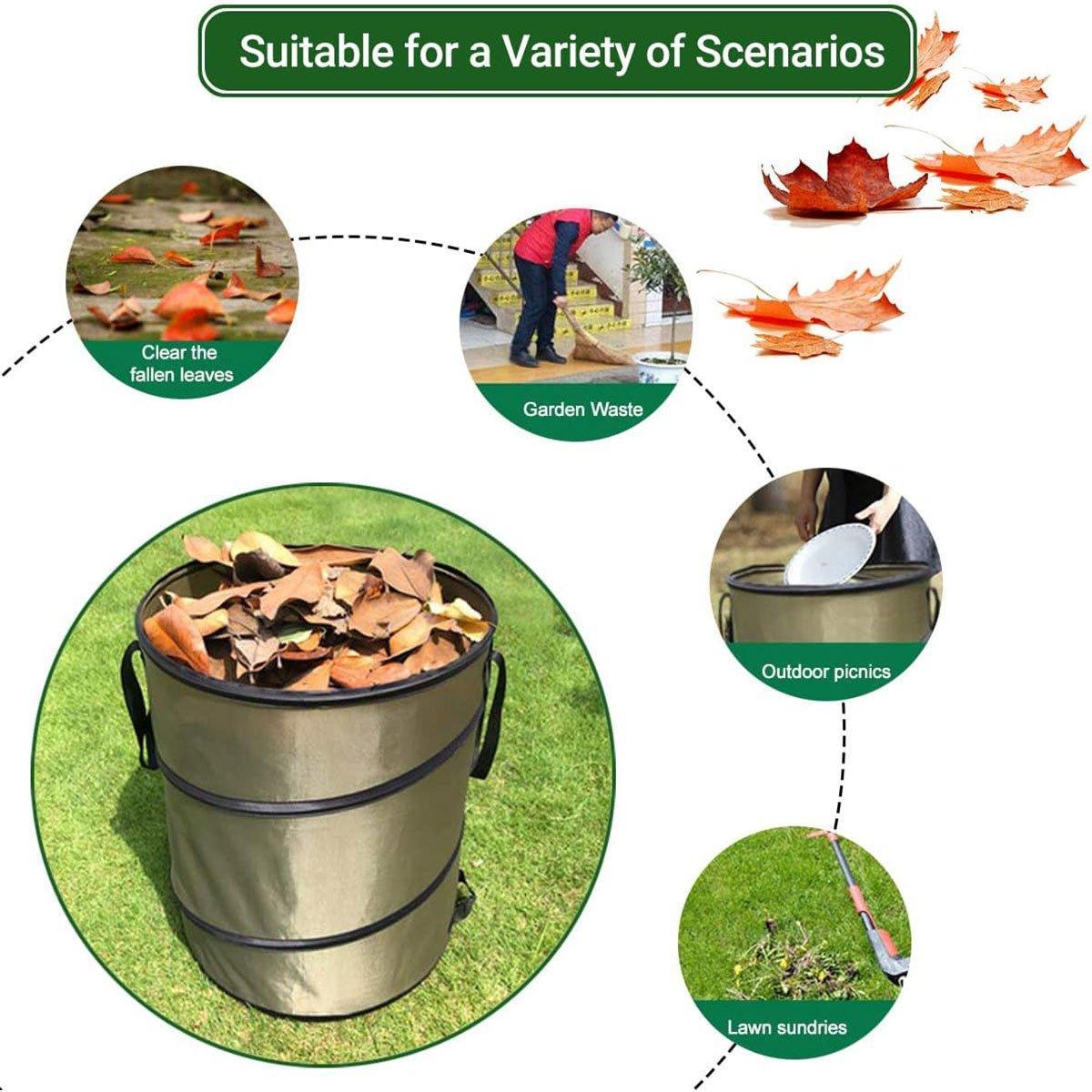Folding Garden Leaf Bin Portable Outdoor Storage Bucket Camping Trash Can V528-CAMPING-TRASH-CAN-S-821547