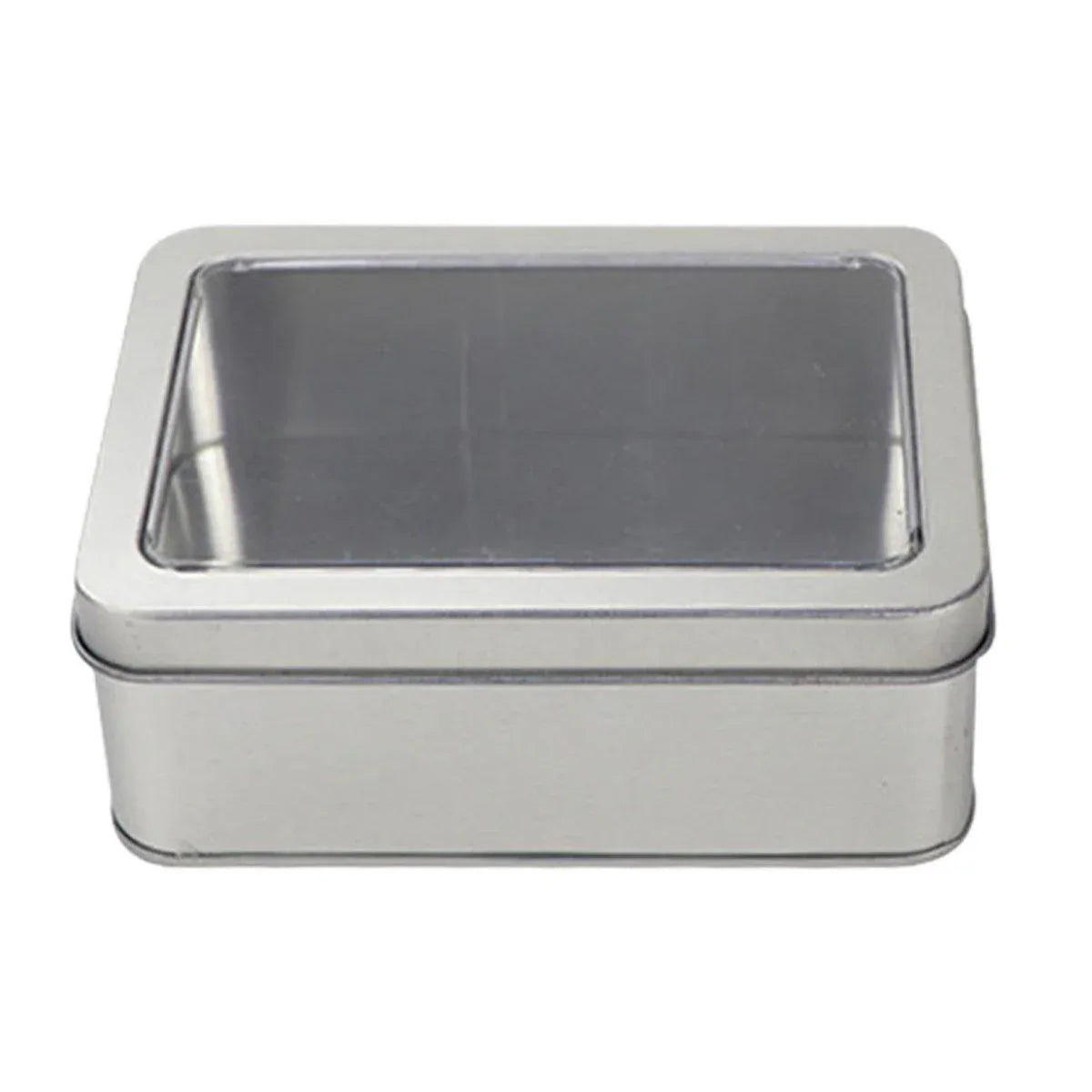 10pcs Metal Iron Box with Open Window Storage Rectangle Packaging Containers - 12.5x9x5cm V528-CAN-10PCS-125-90-50-161228