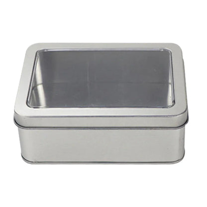 10pcs Metal Iron Box with Open Window Storage Rectangle Packaging Containers - 12.5x9x5cm V528-CAN-10PCS-125-90-50-161228