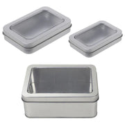 10pcs Metal Iron Box with Open Window Storage Rectangle Packaging Containers - 12.5x9x5cm V528-CAN-10PCS-125-90-50-161228