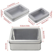 10pcs Metal Iron Box with Open Window Storage Rectangle Packaging Containers - 12.5x9x5cm V528-CAN-10PCS-125-90-50-161228
