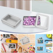 10pcs Metal Iron Box with Open Window Storage Rectangle Packaging Containers - 12.5x9x5cm V528-CAN-10PCS-125-90-50-161228