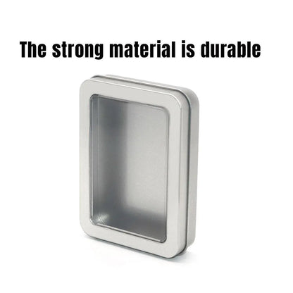 10pcs Metal Iron Box with Open Window Storage Rectangle Packaging Containers - 12.5x9x5cm V528-CAN-10PCS-125-90-50-161228