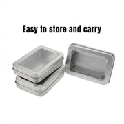 10pcs Metal Iron Box with Open Window Storage Rectangle Packaging Containers - 12.5x9x5cm V528-CAN-10PCS-125-90-50-161228