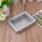 10pcs Metal Iron Box with Open Window Storage Rectangle Packaging Containers - 12.5x9x5cm V528-CAN-10PCS-125-90-50-161228
