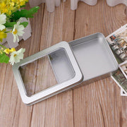 10pcs Metal Iron Box with Open Window Storage Rectangle Packaging Containers - 12.5x9x5cm V528-CAN-10PCS-125-90-50-161228
